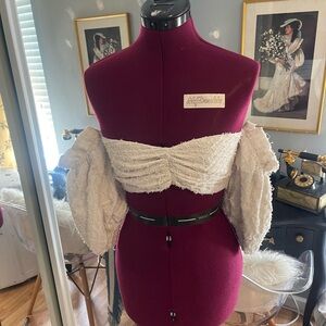 House of CB White Crop Top